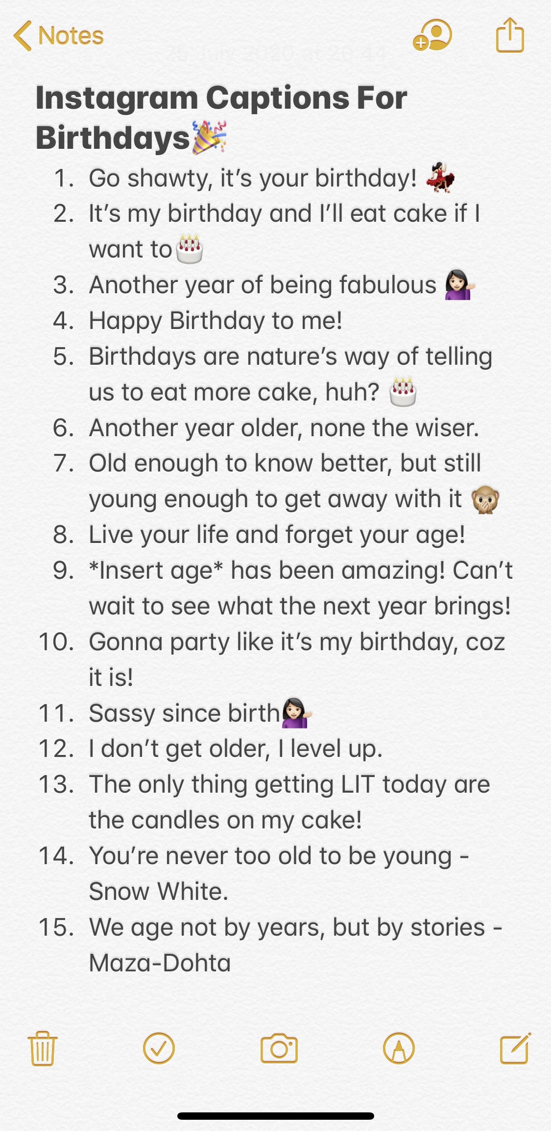 Birthday Captions In Instagram