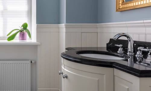 half wall panelling bathroom