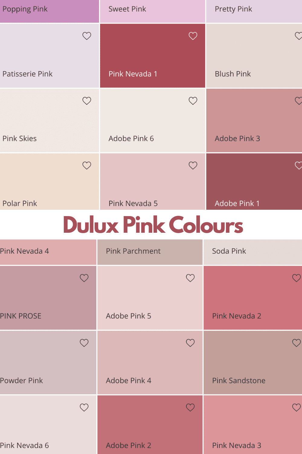 Dulux Paint Colour Chart Pink Dulux Pink Colours Sleek chic Interiors