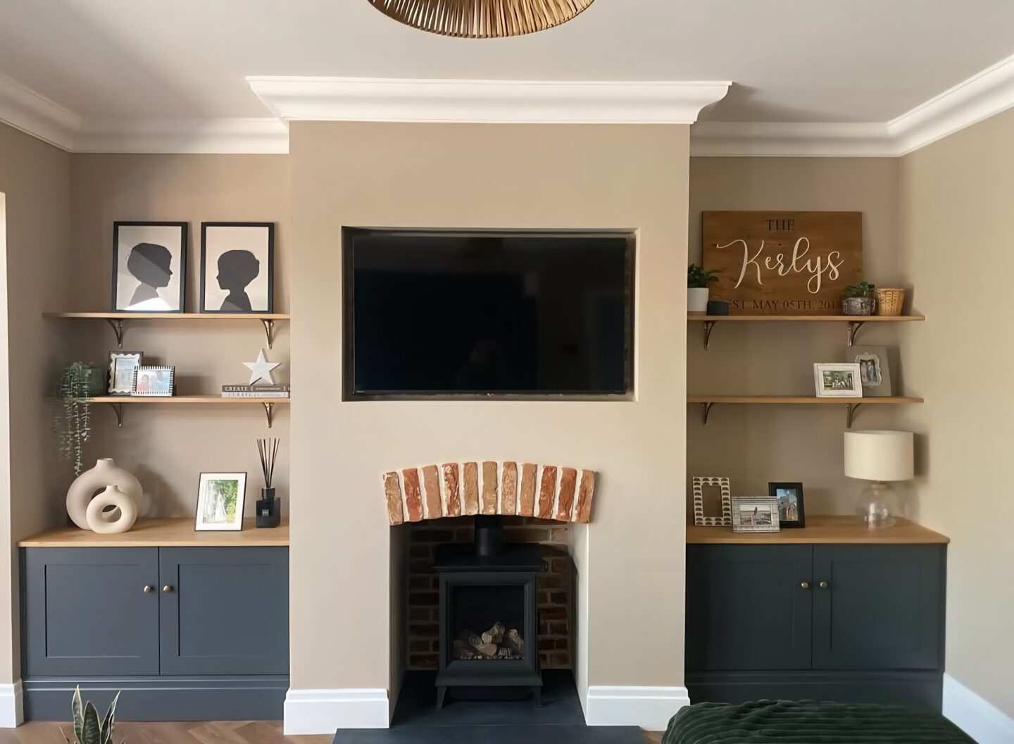 Log burner tv wall ideas