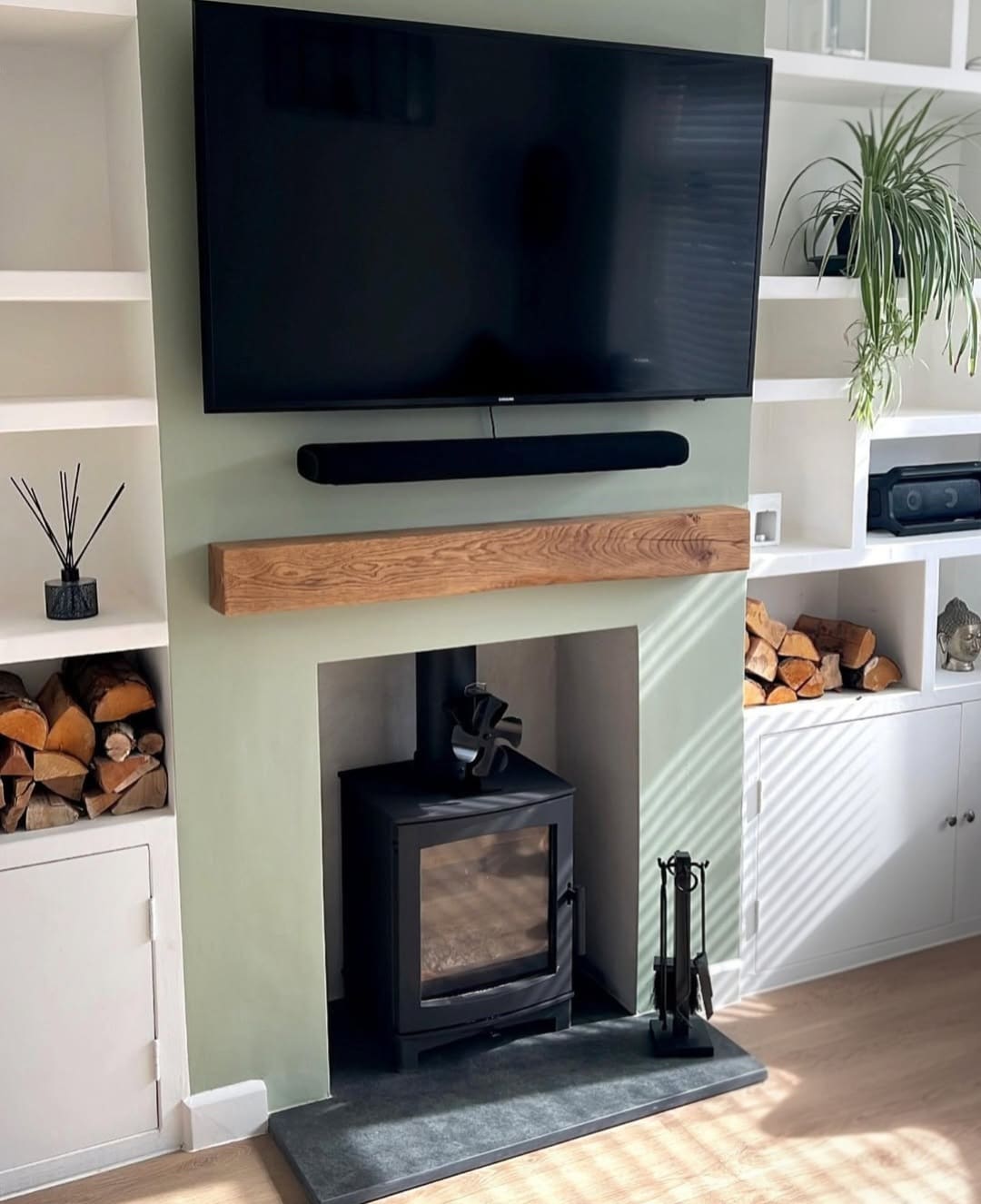 Log burner tv wall ideas 2