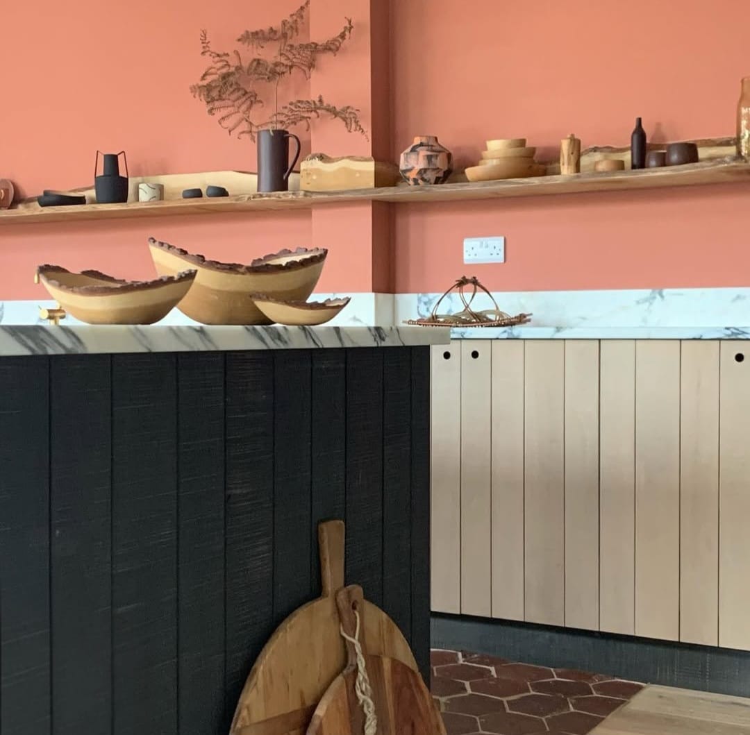 Sage green and terracotta kitchen 4