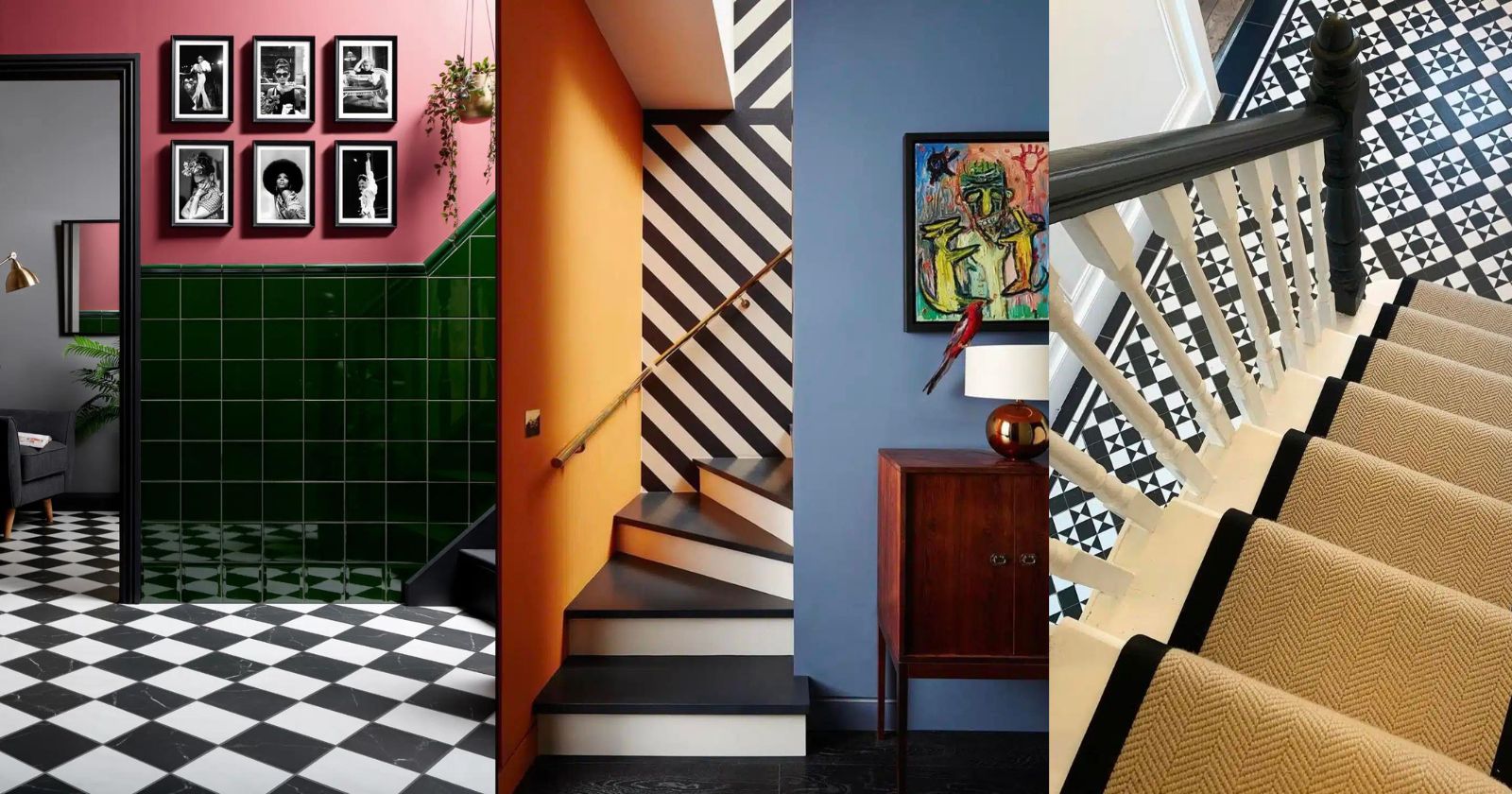 black and white hallway ideas