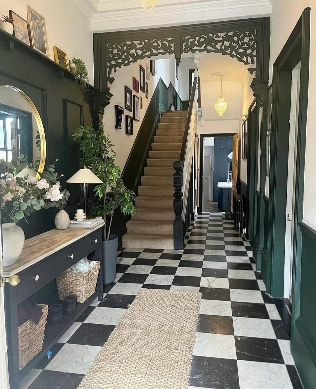 Dark green hallway ideas