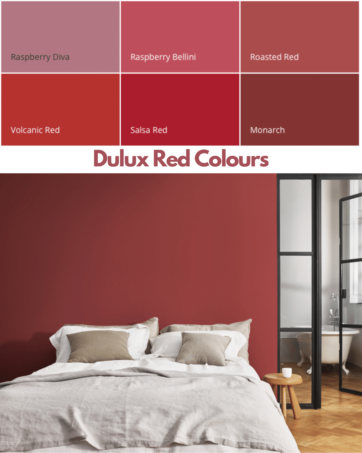 Dulux Red Colour Chart The Dulux Red Colours Sleek chic Interiors