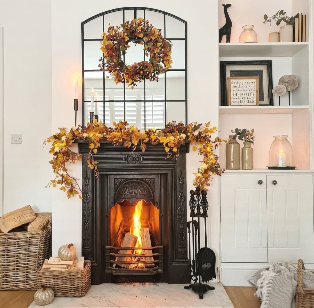 Autumn fireplace decor 14
