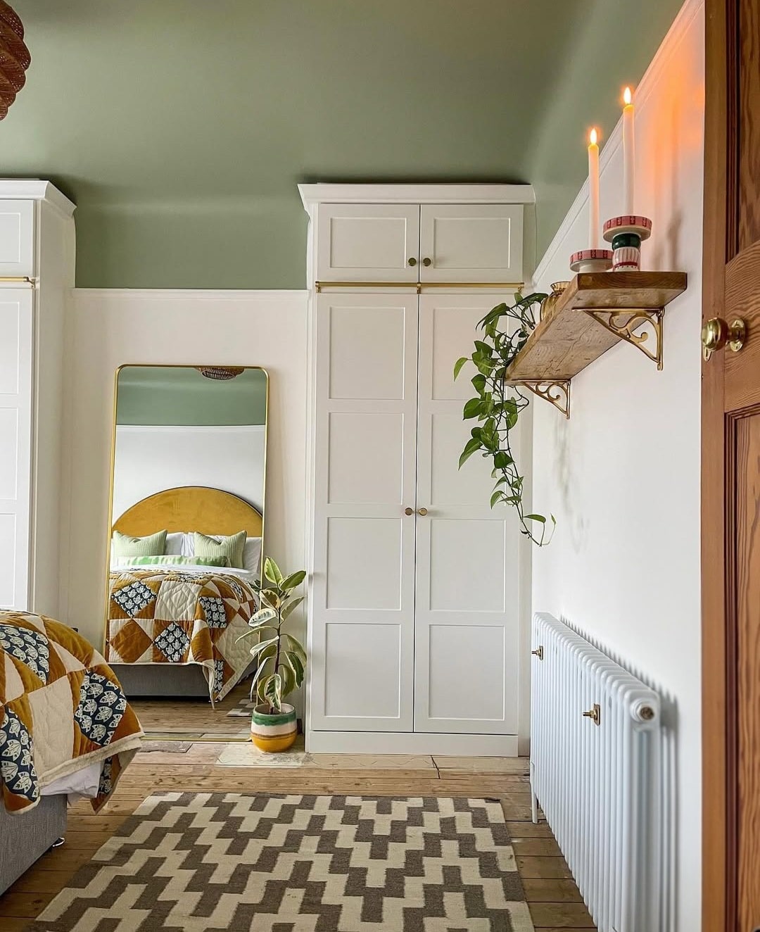 Two tone bedroom paint colours
