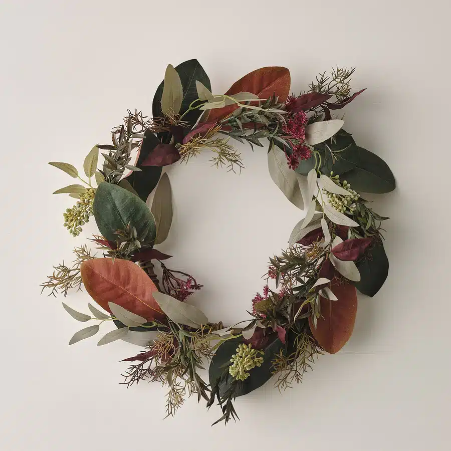 WR24004 2 40cmCrispLeafAutumn WinterWreath.jpg