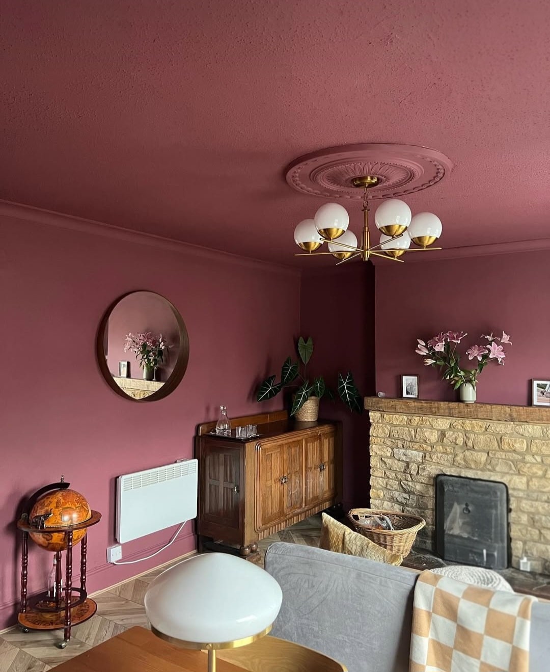 Red living room