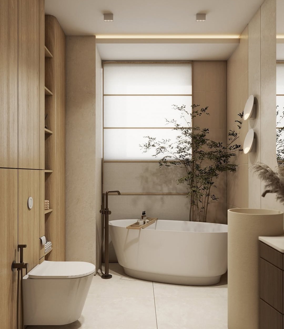 Japandi bathroom ideas 4 1