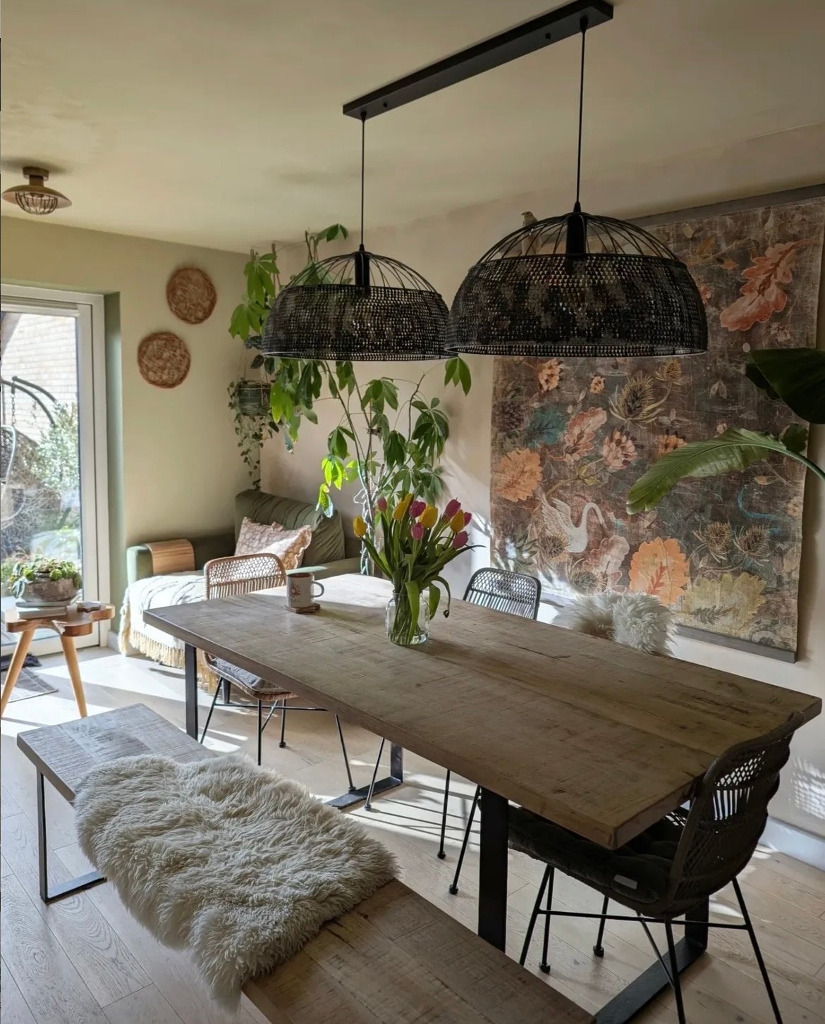 earthy dining room