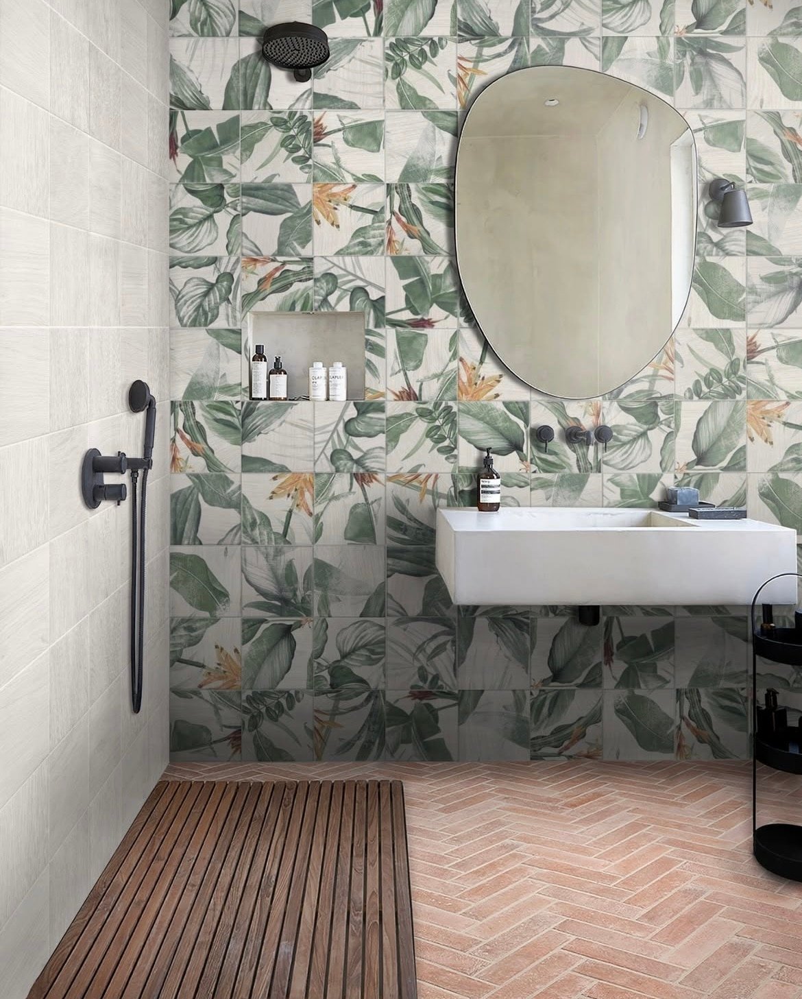 green shower tiles 10
