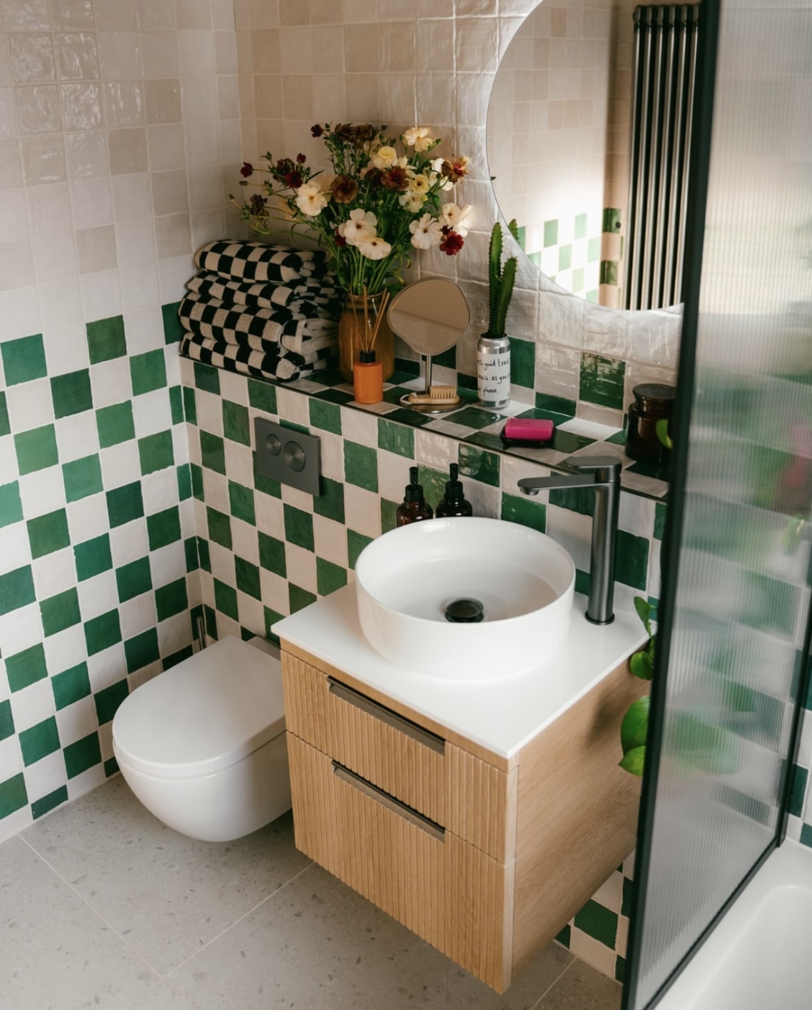 green shower tiles 21