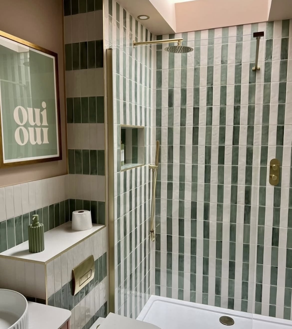 green shower tiles 24