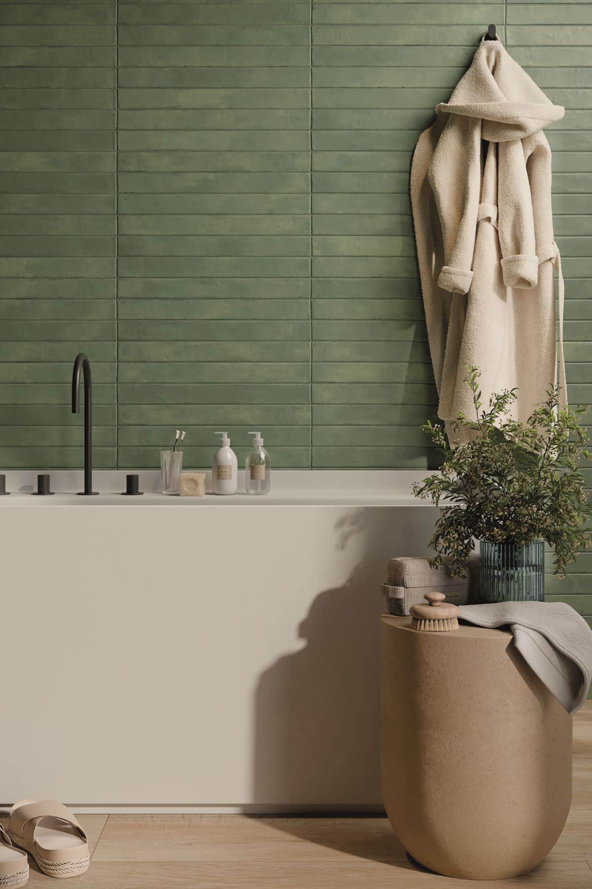 green shower tiles 3