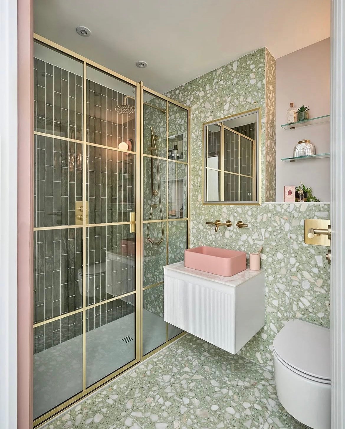 green shower tiles 7