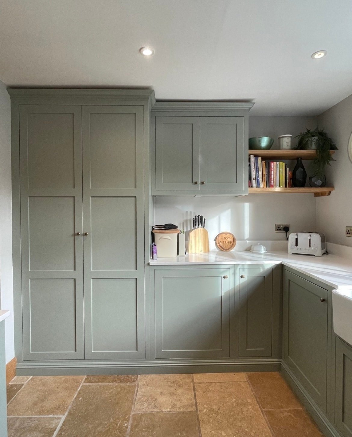 farrow and ball pigeon kitchen 1
